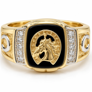 a50917a5-0635-48f7-407b-08df1dd5e0a9-1.png Anillo Hombre Herradura Caballo Fondo Negro Jph 10k Size 10 Weight 5.2gr K76078