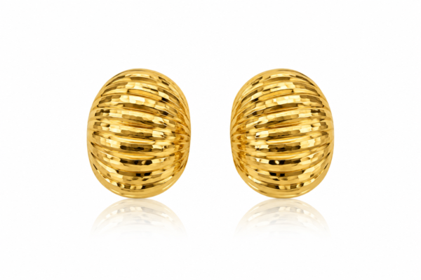 Aretes Beetle Rayas Textura Omega 14k Weight 3