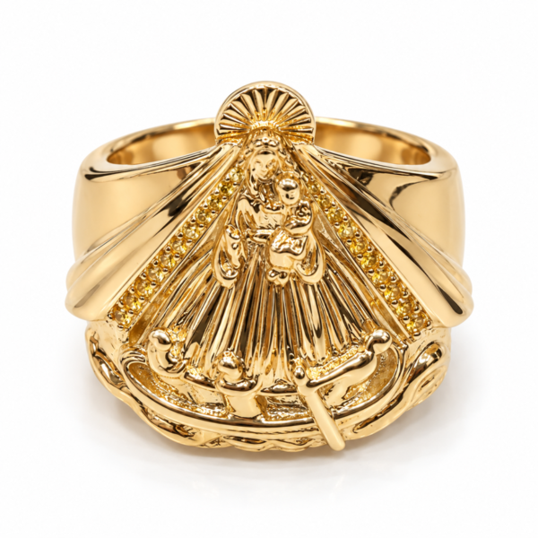 Anillo Mujer Virgen Caridad Joseph 10k Size 7 Weight 6.8gr K76336S