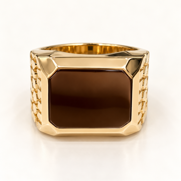Anillo Hombre Liso Nugget 10K Size 11 Weight 6.8gr K76438