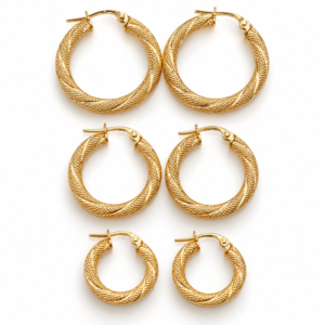 d0139e71-2234-4900-466d-08df310a36cc.png Argollas Trio Nevadas Tubo Fino Joph 10k Pasos 1, 2, 3 x 3mm Weight 3.3gr K32860SET