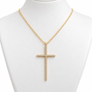 e9d32dc4-e324-4276-3561-08df1dd5e0a9.png Cadena Elegant Cruz CZ 10k Size 16+ Weight 2.5gr