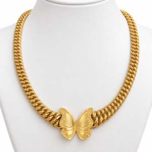 Gargantilla Corte Princesa Mariposa R 10K Size 18'' Weight 18.2gr